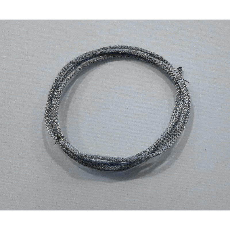 Silver fabric braided hose nom. diam. 2mm