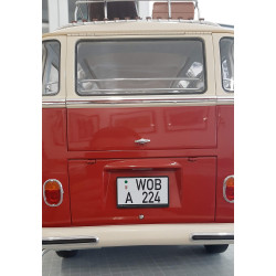 German license plate for 1962 VW T1 Samba camper